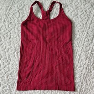 Lululemon Athletica Ribbed Racerback Tank Top With Built-in Bra